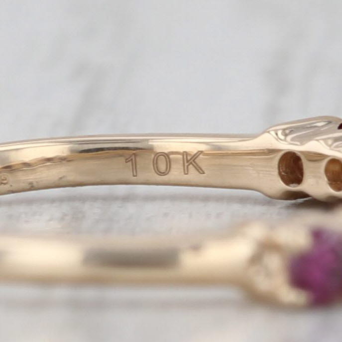 0.35ctw Purple Diamond Stackable Ring 10k Gold Size 6 Wedding Band COA