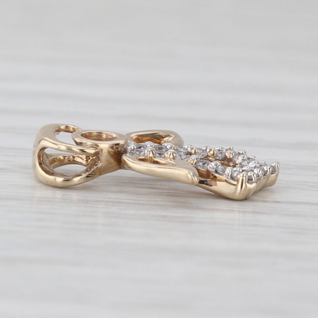Cubic Zirconia Guardian Angel Pendant 10k Yellow Gold Small Drop