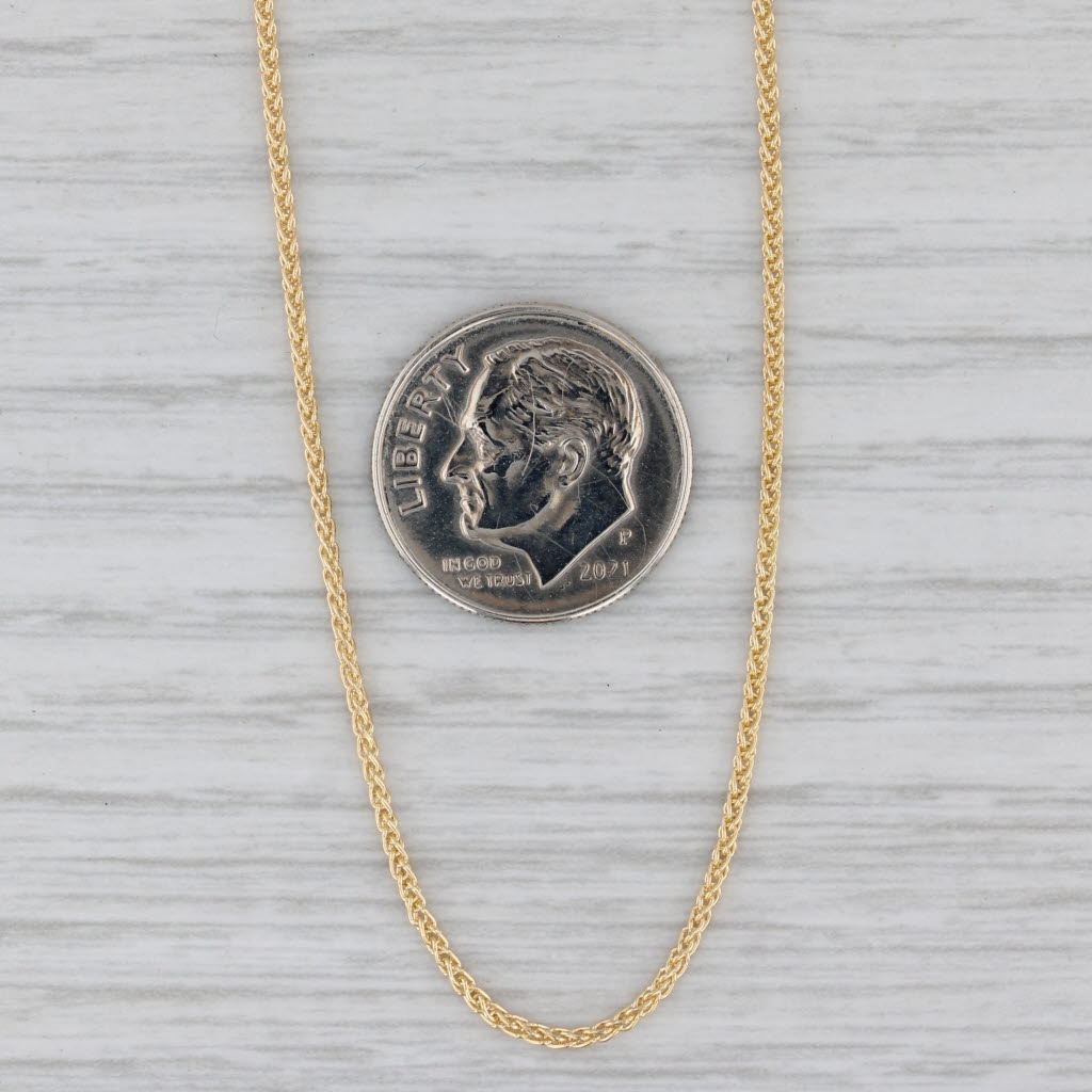 New Wheat Chain Necklace 14k Yellow Gold 18" 1.2mm