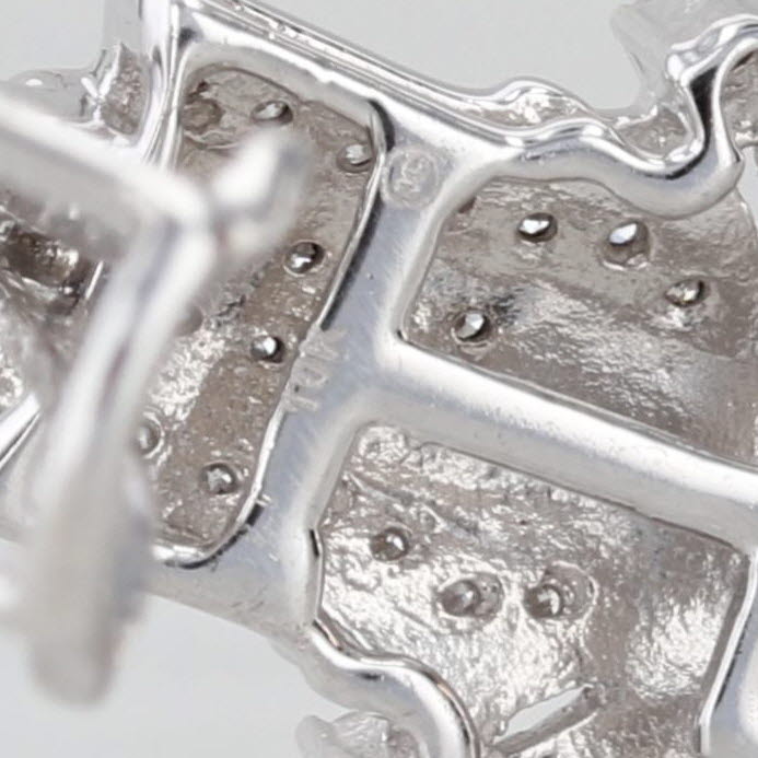 1.06ctw Diamond Crucifix Cross Pendant 10k White Gold Figural