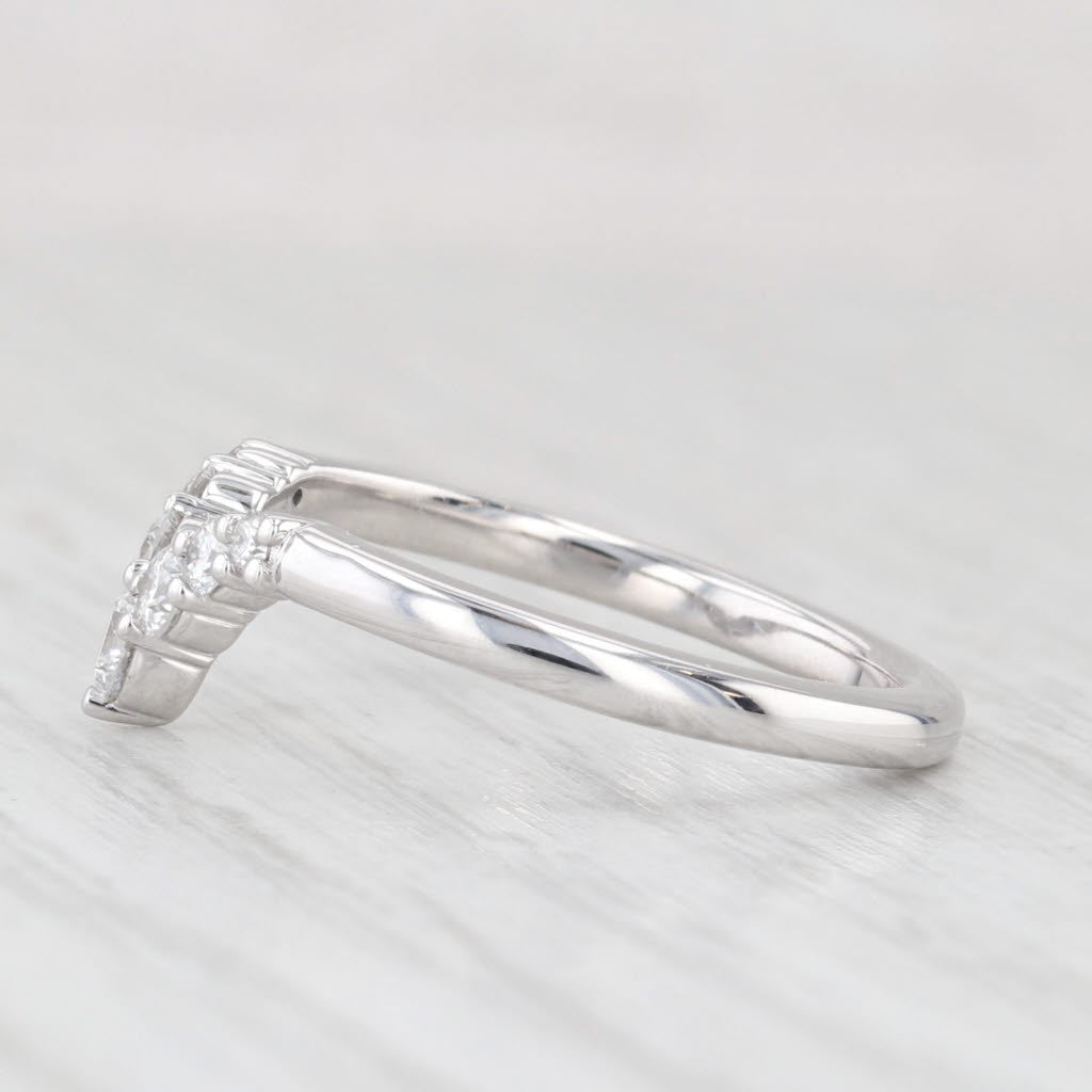 Light Gray 0.30ctw Diamond Contoured V Ring 14k Gold Size 6.5 Enhancer Guard Wedding Band