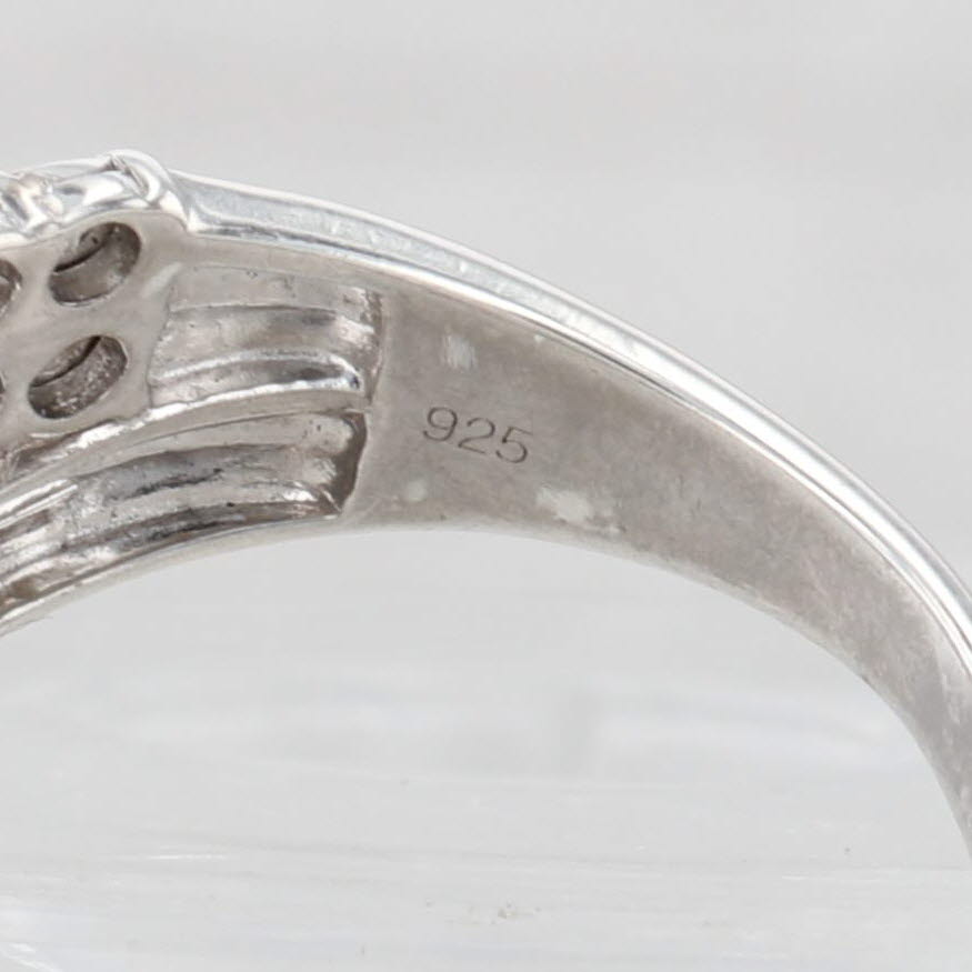 Light Gray Effy 0.25ctw Diamond Cross Over Ring Sterling Silver Size 7.25