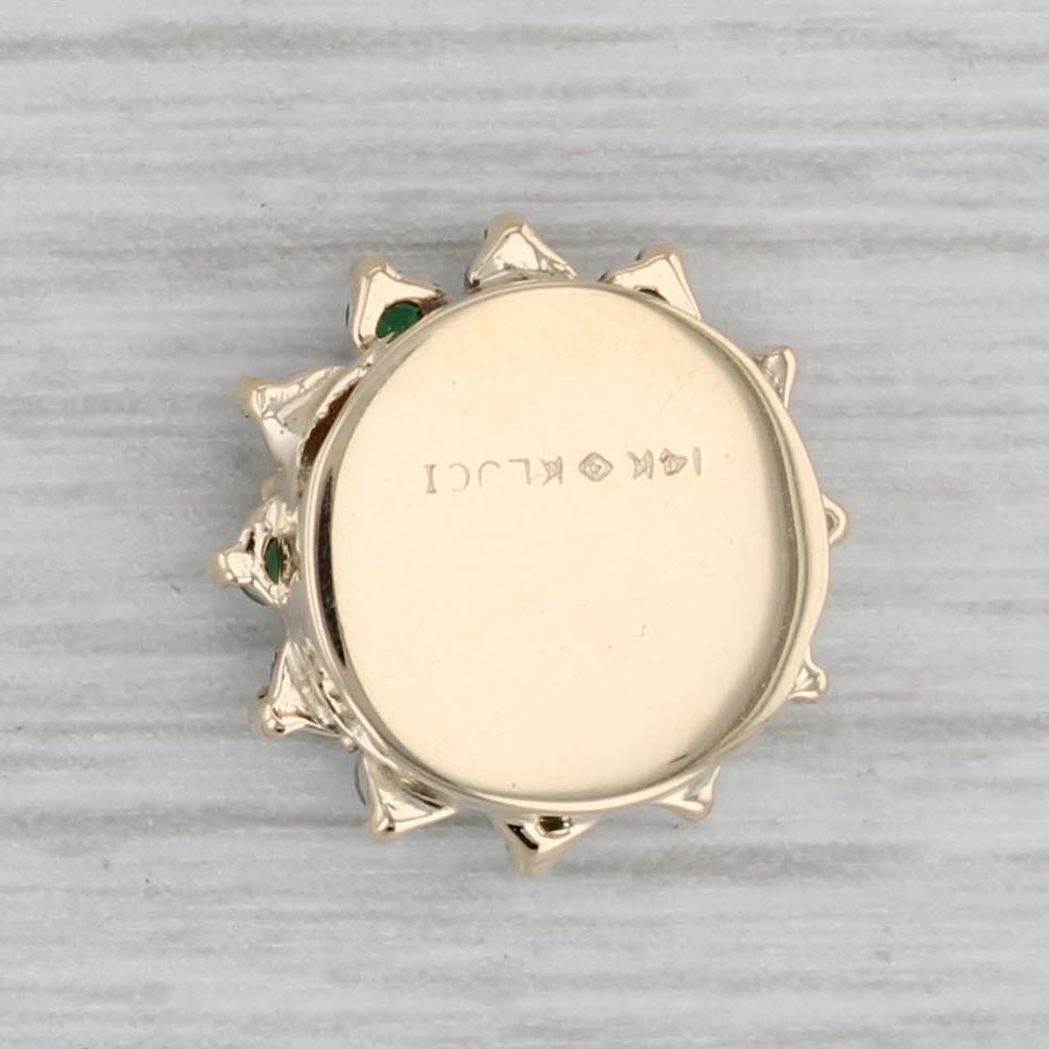 Gray Richard Klein Emerald Diamond Slide Bracelet Charm 14k Yellow Gold Vintage
