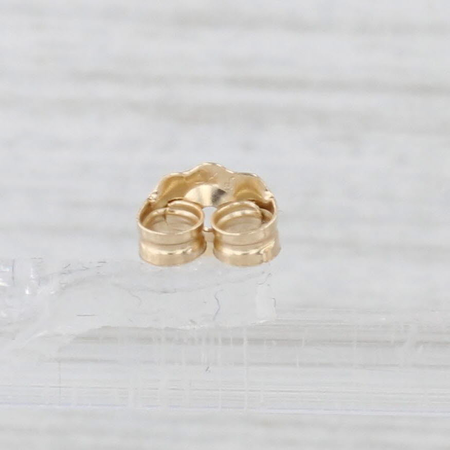 Light Gray Tiger's Eye Oval Cabochon Solitaire Stud Earrings 14k Yellow Gold