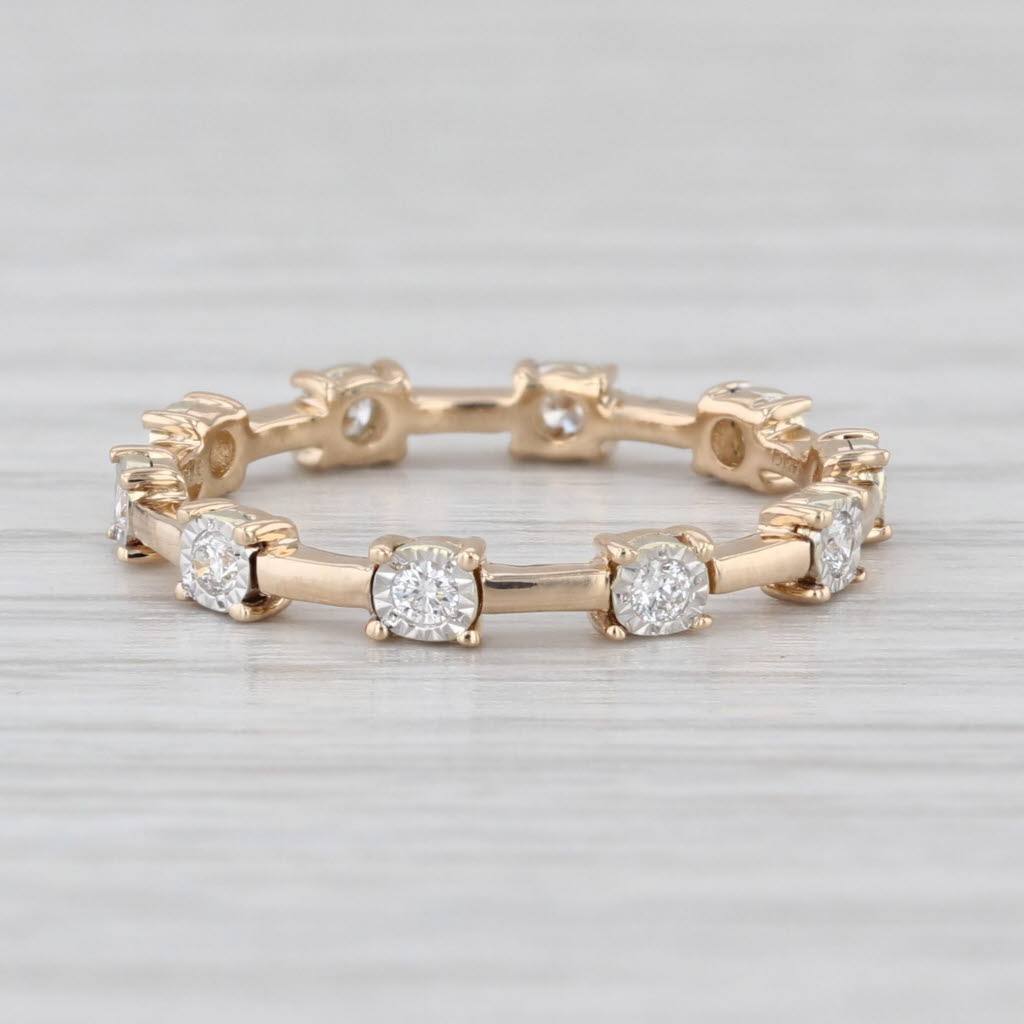 0.16ctw Diamond Eternity Band 14k Yellow Gold Stackable Ring Wedding Anniversary