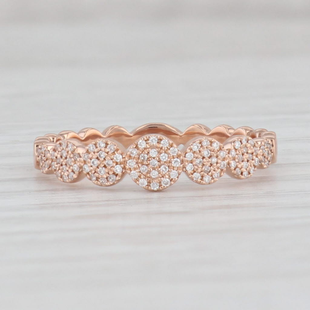Light Gray New 0.10ctw Stackable Diamond Cluster Ring 18k Rose Gold Size 7 Wedding Band