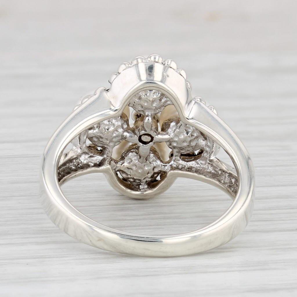 Light Gray Honora Cultured Pearl Cluster Ring Sterling Silver Size 6