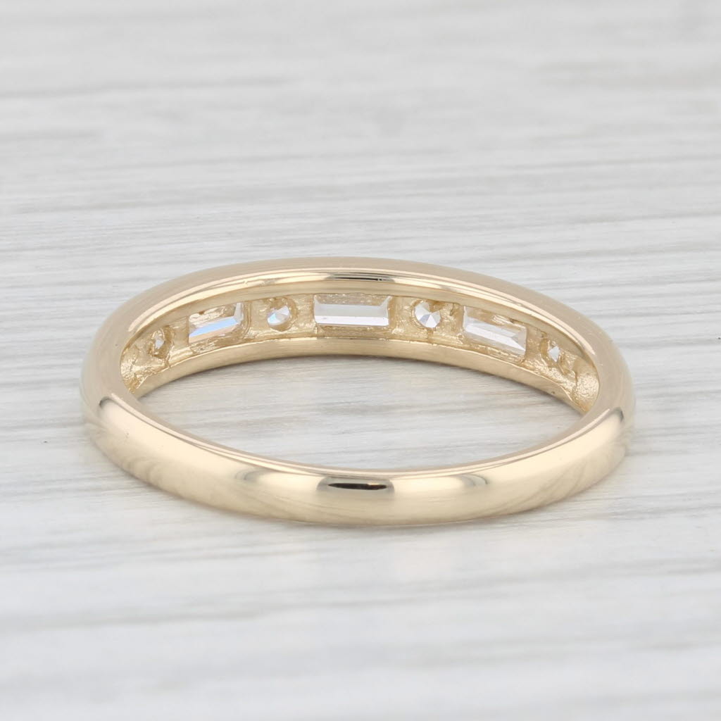 Light Gray 0.60ctw Cubic Zirconia Wedding Band 14k Yellow Gold Size 7 Stackable Ring