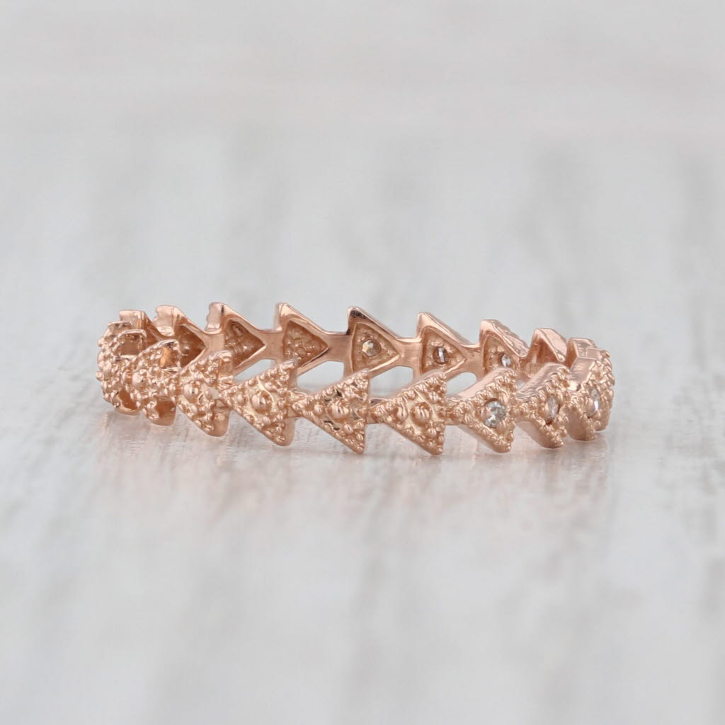 Diamond Eternity Band 14k Rose Gold Size 7 Stackable Wedding Ring