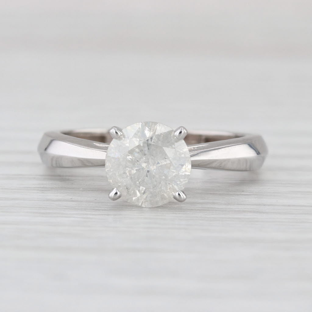 1.50ct Round Diamond Solitaire Engagement Ring 14k White Gold Size 6.75