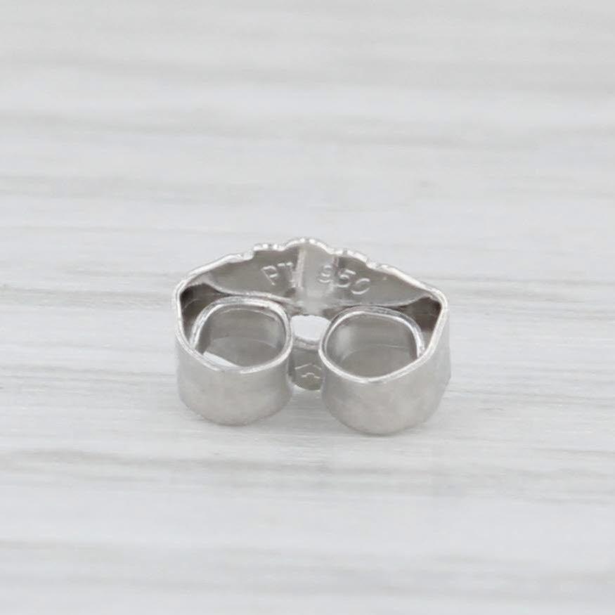 Light Gray SINGLE 0.45ct Princess Solitaire Diamond Stud Earring 950 Platinum