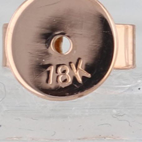 1.16ctw White Pink Contoured Diamond Stud Earrings 18k Rose Gold Heart Accents