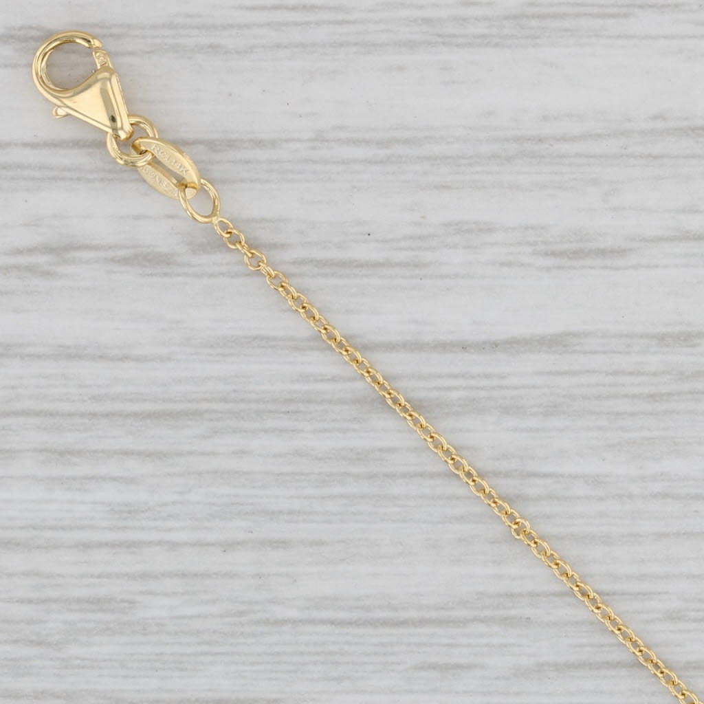 Gray New Cable Chain Necklace 14k Yellow Gold Adjustable 16-18" 1.1mm