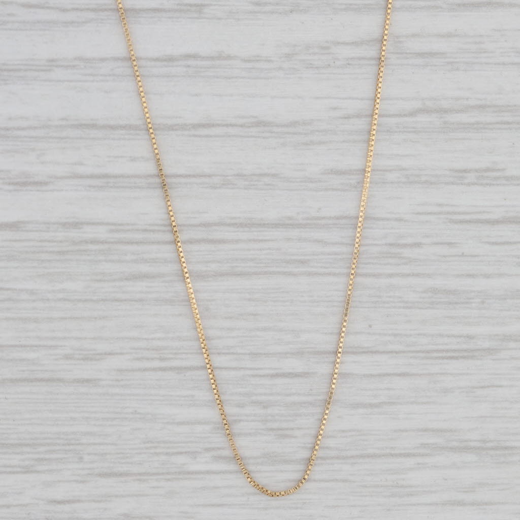 Gray 18" 0.5mm Box Chain Necklace 18k Yellow Gold Italy