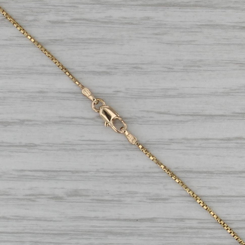 Box Chain Necklace 14k Yellow Gold 16" 1mm