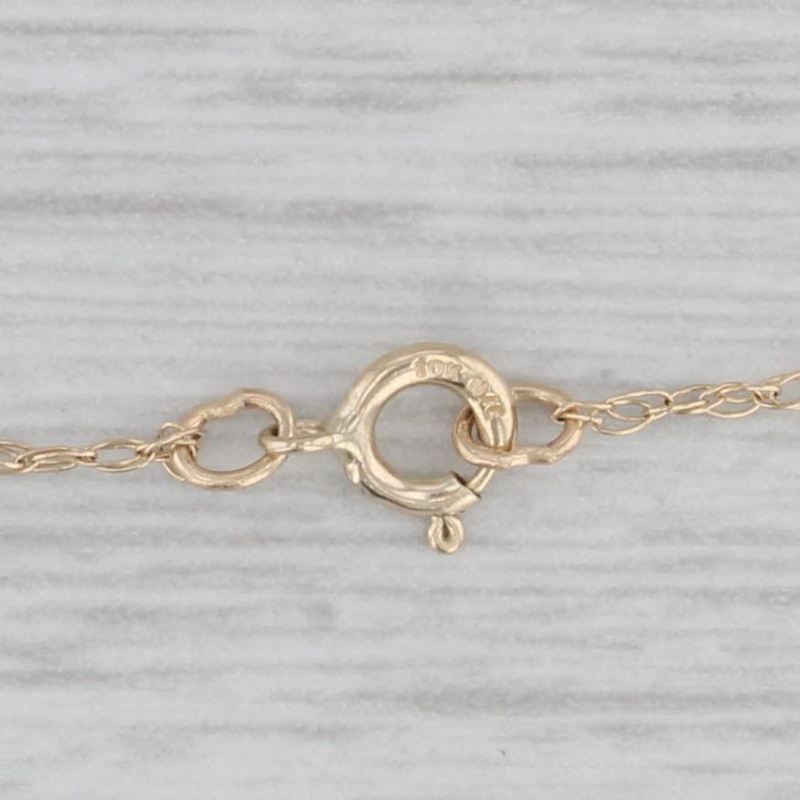 Gray Cultured Pearl Blue Sapphire Lavalier Pendant 10k Yellow Gold 20" Cable Chain