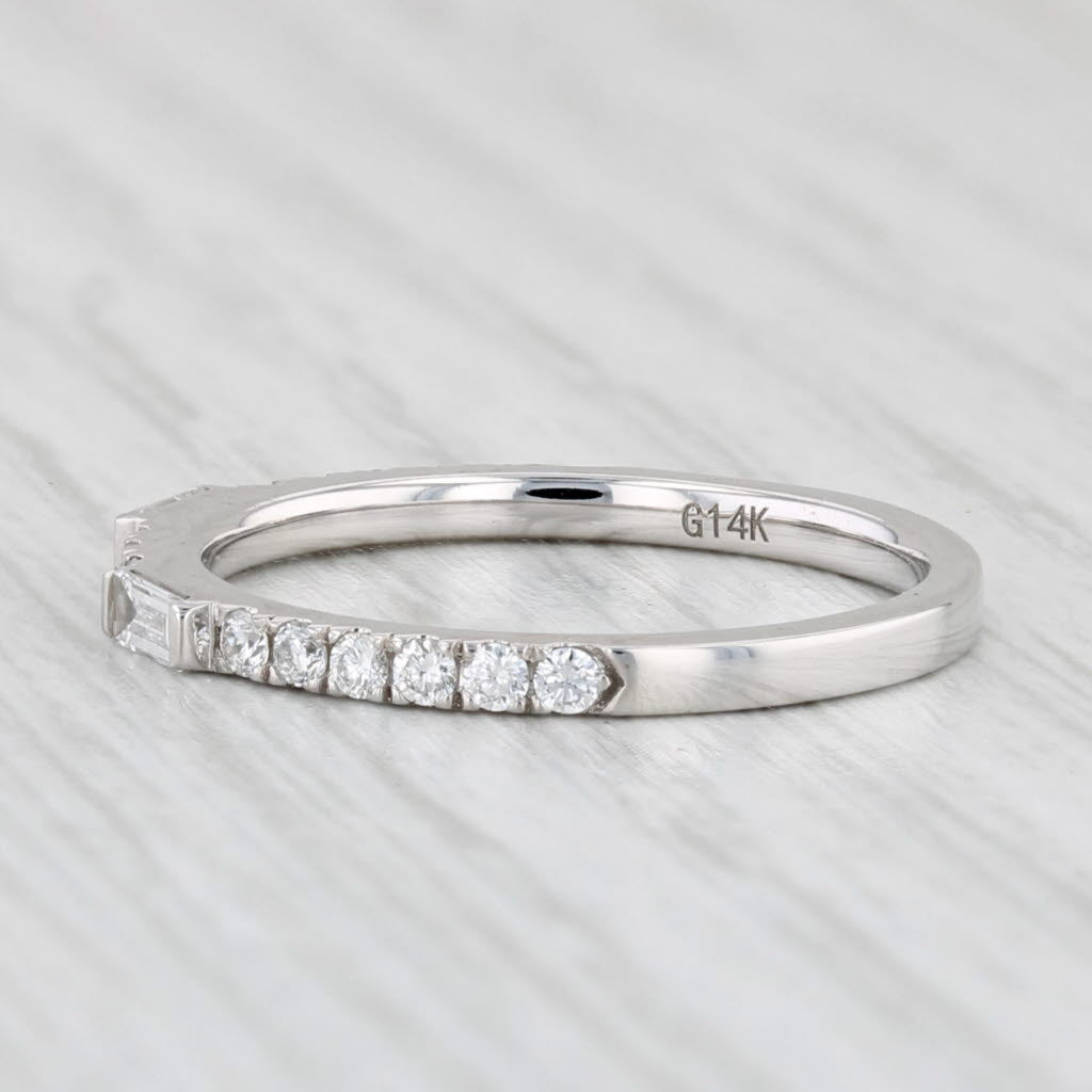 Light Gray New 0.35ctw Diamond Ring 14k White Gold Wedding Band Stackable Size 6.5