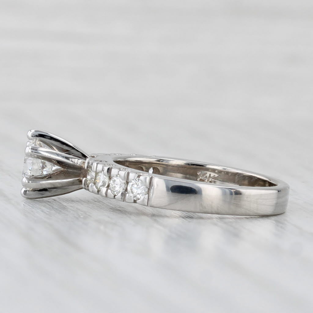 Light Gray 0.75ctw Round Diamond Engagement Ring 14k White Gold Size 5 VS2