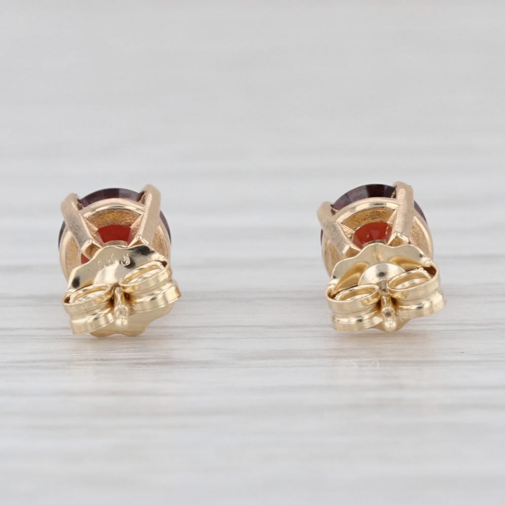 1.20ctw Round Garnet Solitaire Stud Earrings 14k Yellow Gold Studs