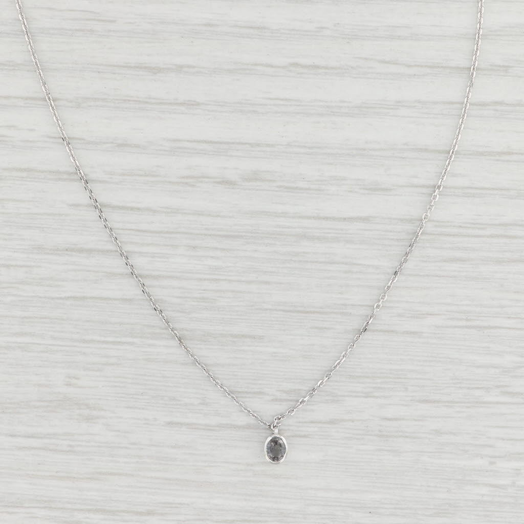 Light Gray New 0.19ct Oval Color Change Garnet Pendant Necklace 14k White Gold 16"