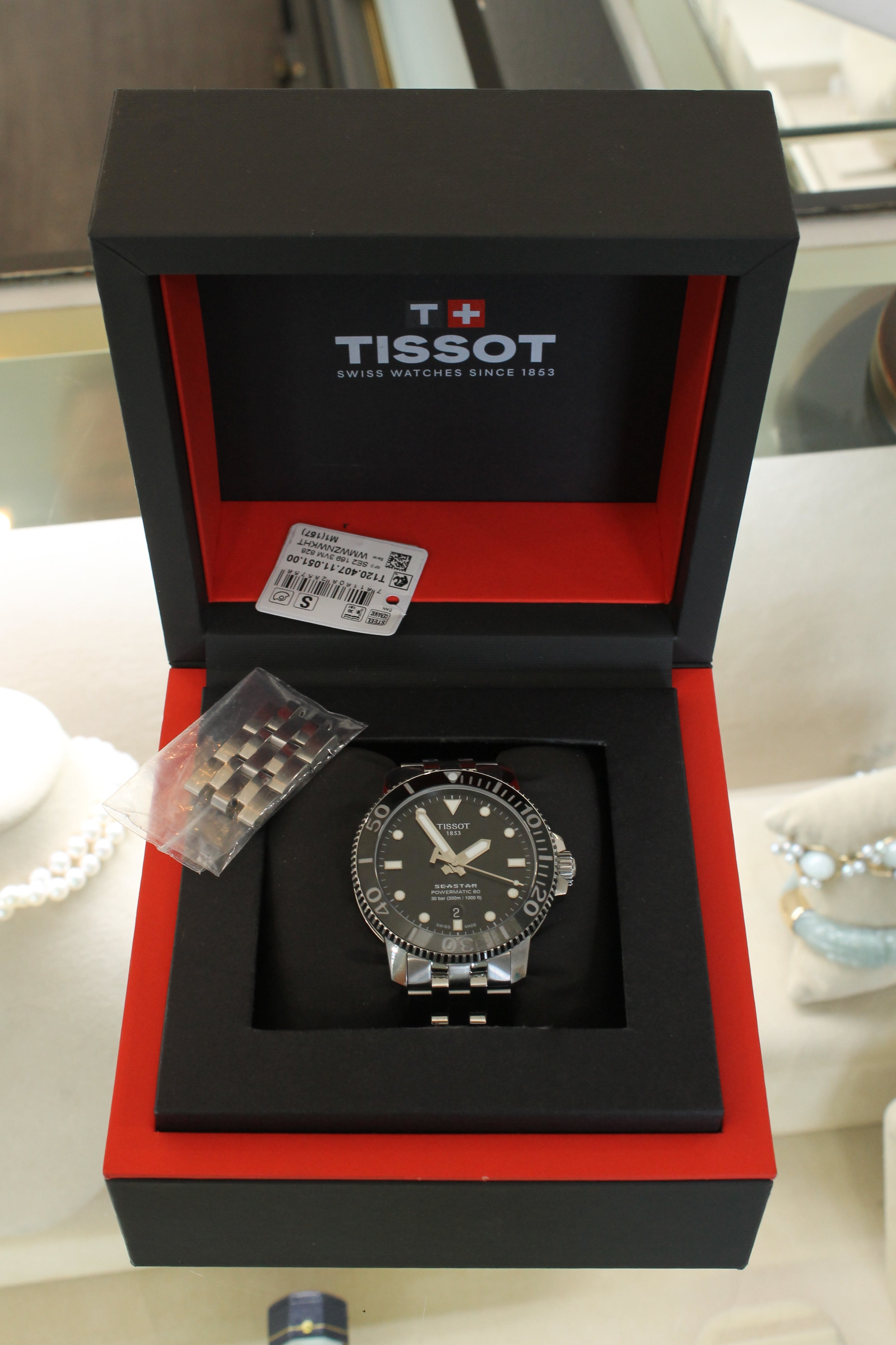 Tissot Seastar 1000 Mens Automatic Watch 43mm Steel Swiss Date T120407A Box