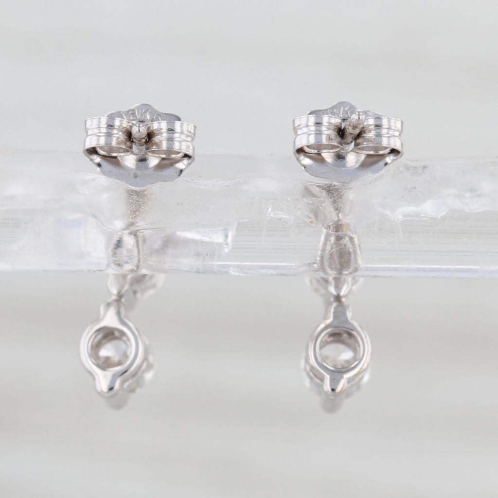 0.55ctw Diamond 3-Stone Journey Earrings 18k White Gold Drops