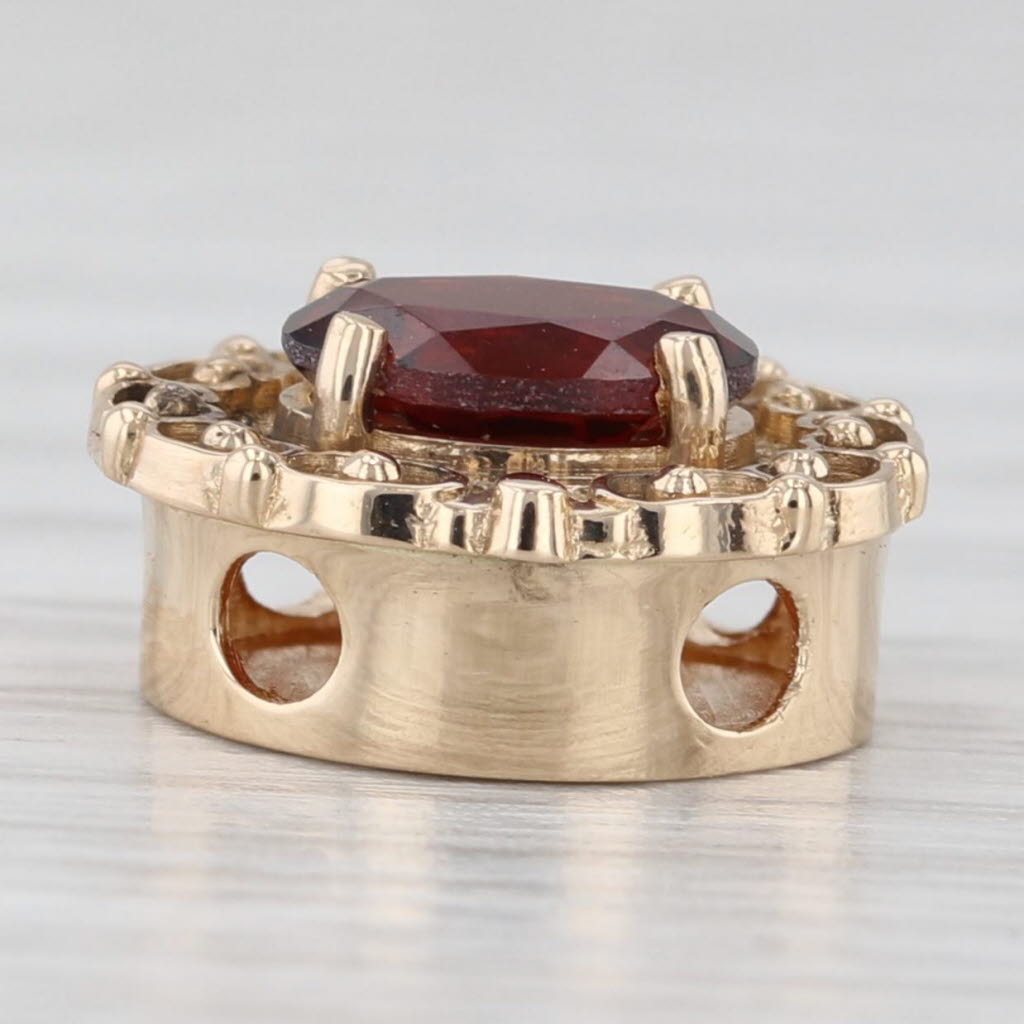 Light Gray Richard Glatter 1ct Garnet Solitaire Slide Bracelet Charm 14k Yellow Gold