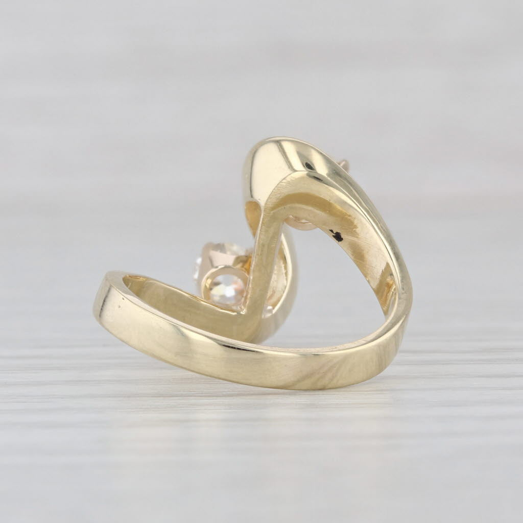0.50ctw 2-Stone Diamond Bypass Ring 14k Yellow Gold Size 5.5