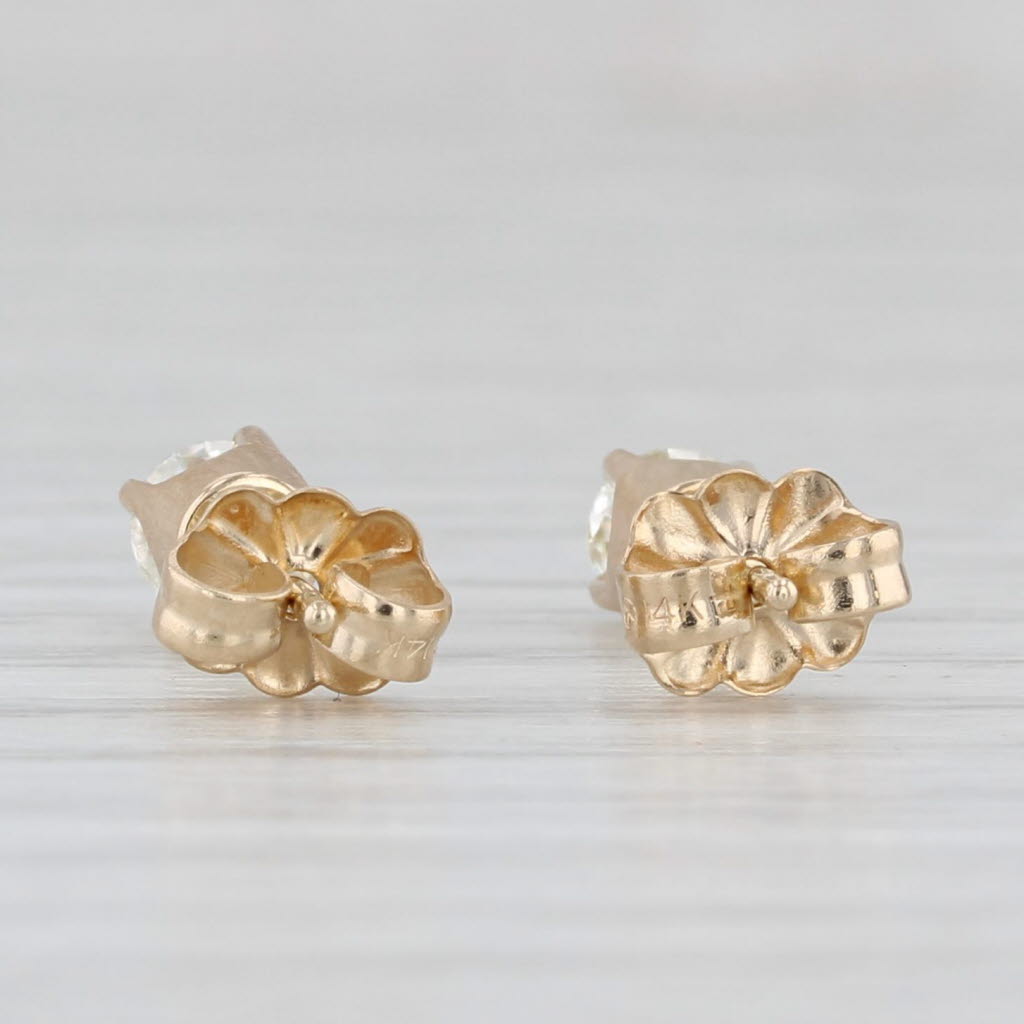 Light Gray 0.50ctw Round Diamond Solitaire Stud Earrings 14k Yellow Gold