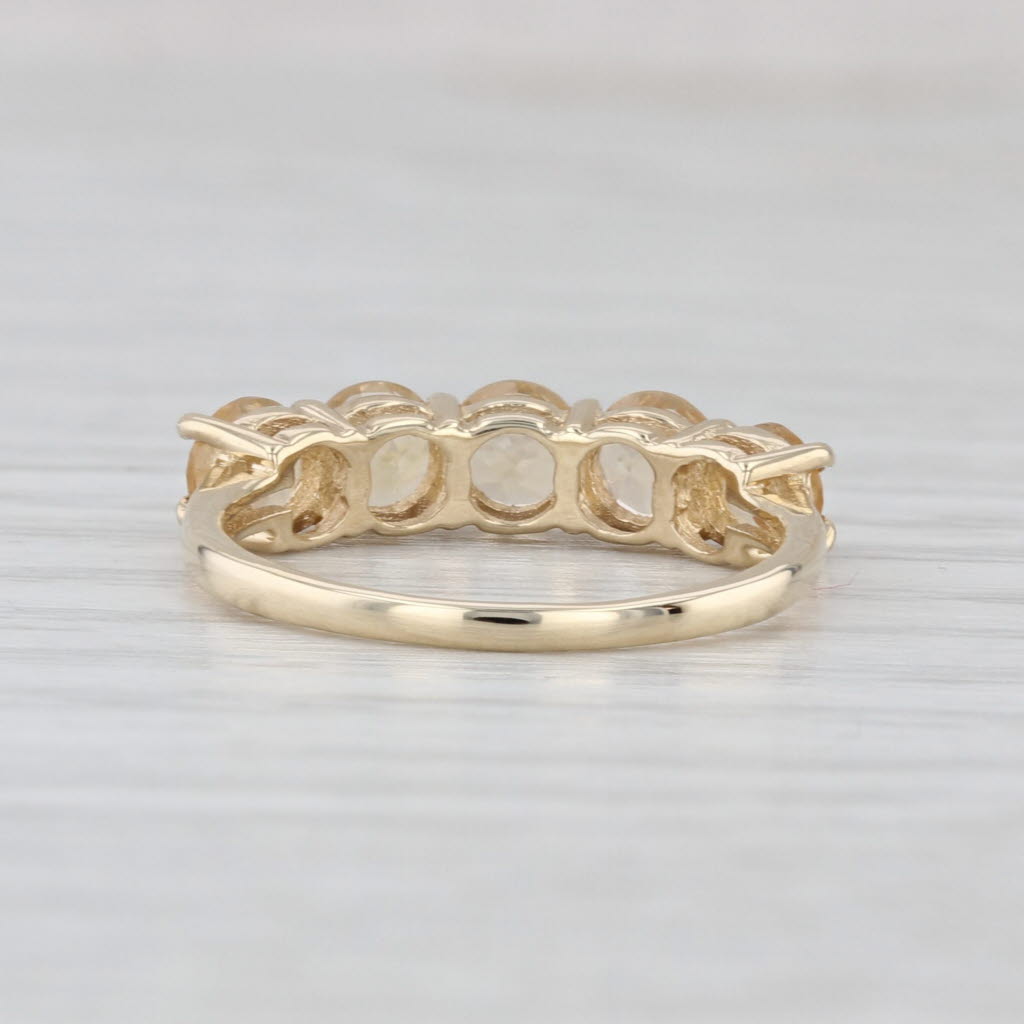1.46ctw Golden Yellow Topaz Ring 10k Yellow Gold Size 5.25 Stackable COA