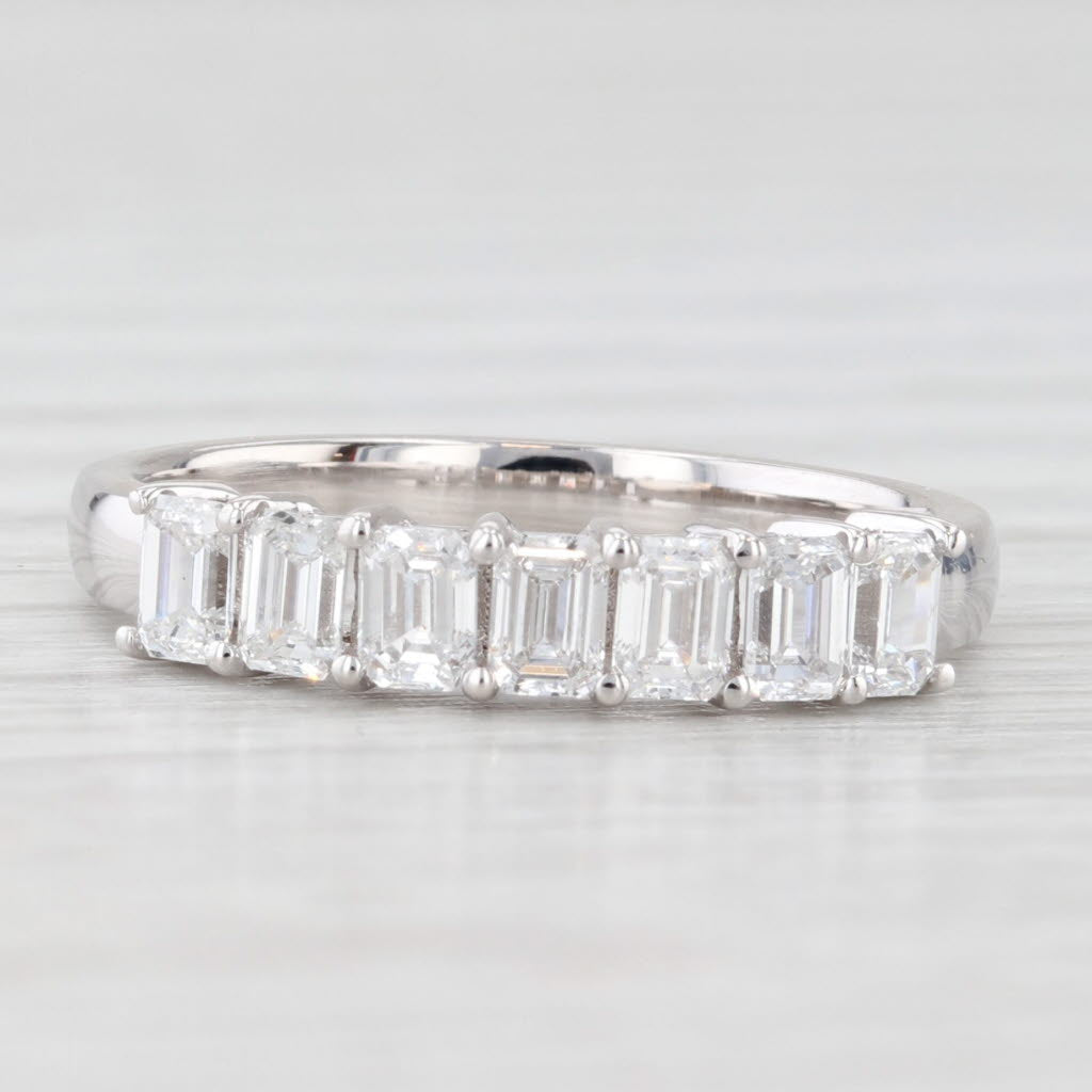 Light Gray New 0.89ctw Lab Grown Diamond Wedding Band 14k White Gold Stackable Ring Sz 6.25