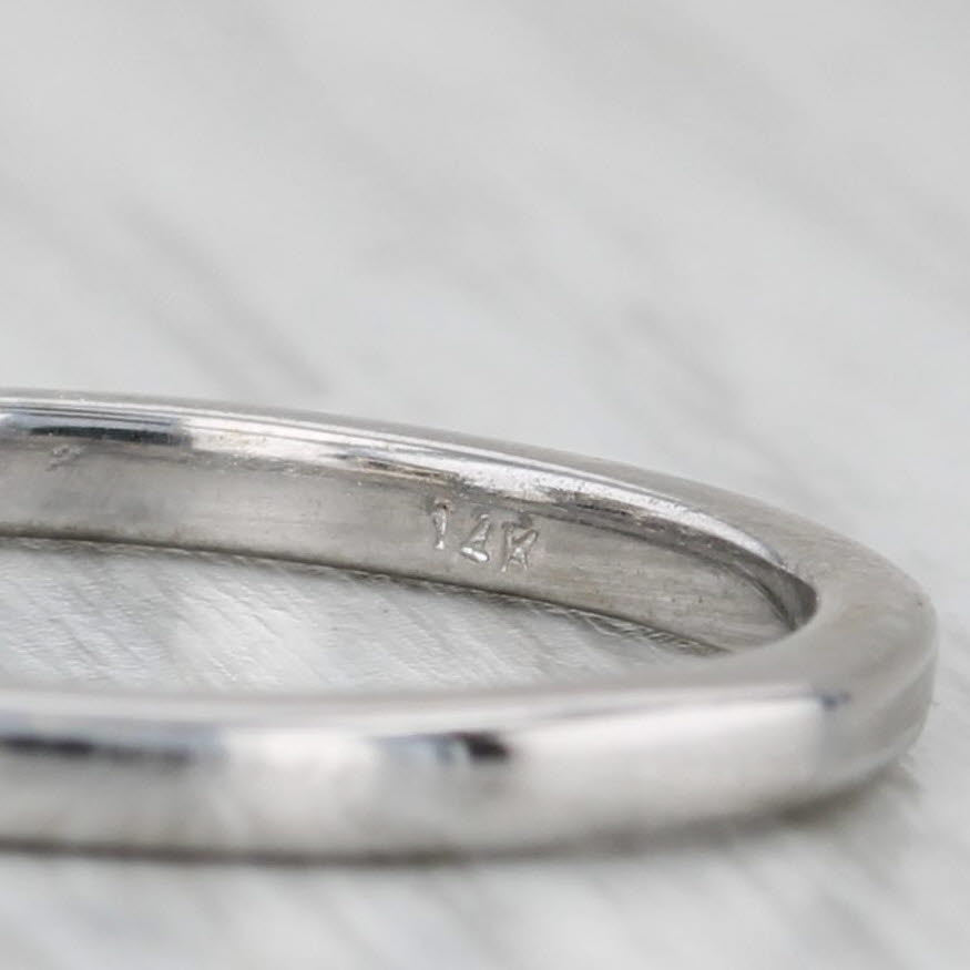 Gray 0.44ctw Diamond Cluster Ring Guard Jacket 14k White Gold Wedding Band Bridal