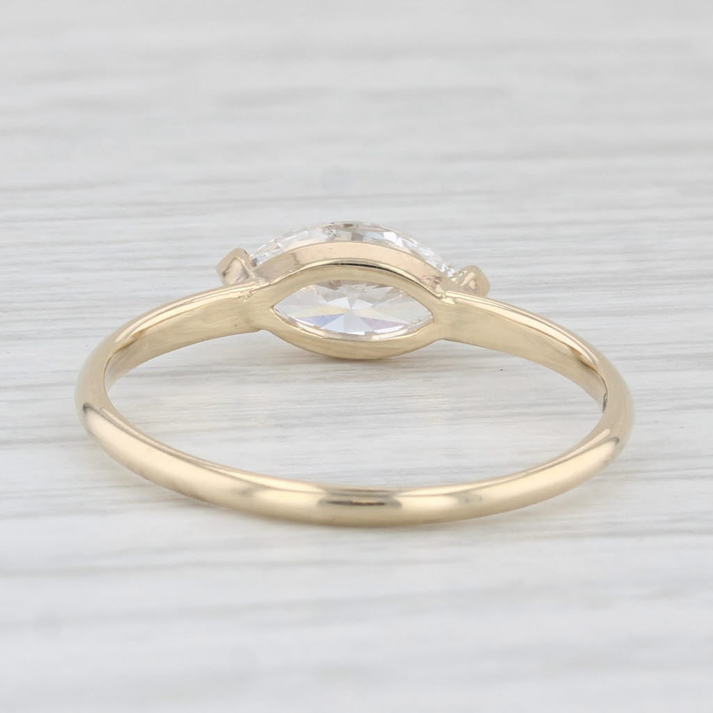 Light Gray New 0.72ct Marquise Diamond Solitaire Engagement Ring 14k Gold Size 6.75 GIA