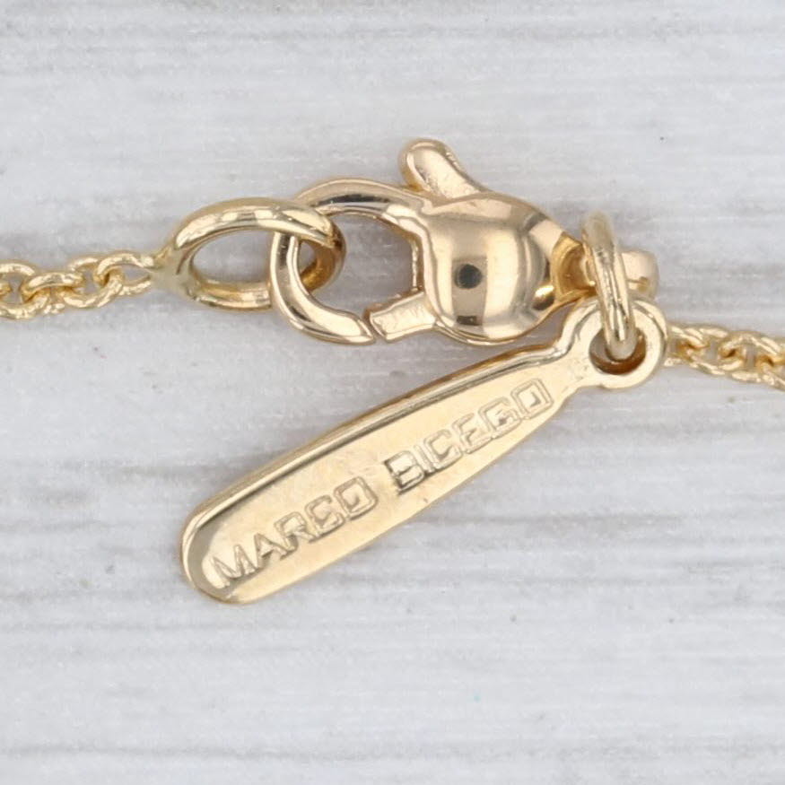 Light Gray Marco Bicego Siviglia Brushed Oval Station Cable Chain Necklace 18k Yellow Gold