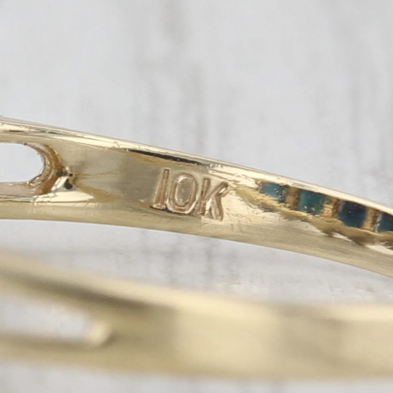 3.50ctw Blue Sapphire Tiered Ring 10k Yellow Gold Size 6.75