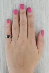 Rosy Brown 1.54ctw Emerald Cut Green Tourmaline Diamond Ring 10k Yellow Gold Size 6