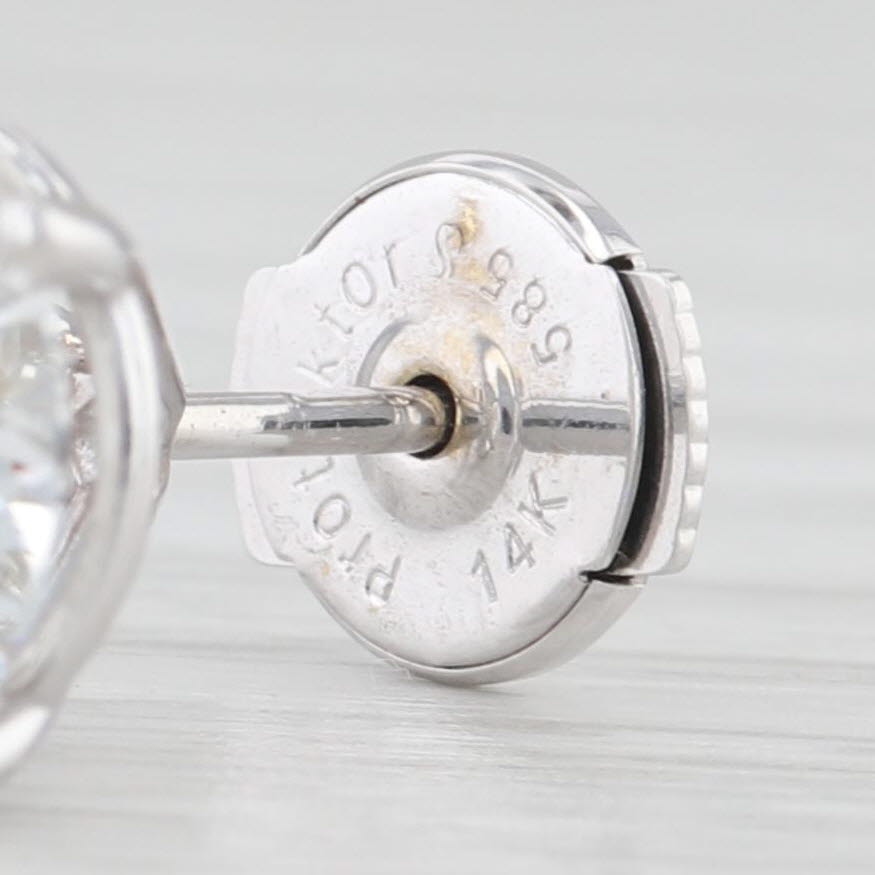 Light Gray New 6ctw Lab Created Round Diamond Stud Earrings 14k White Gold IGI F VS2