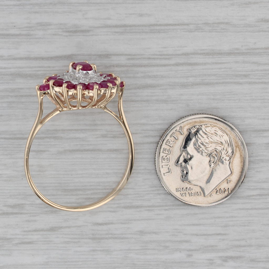 Gray 1.44ctw Ruby Diamond Ring 10k Yellow Gold Size 10.25