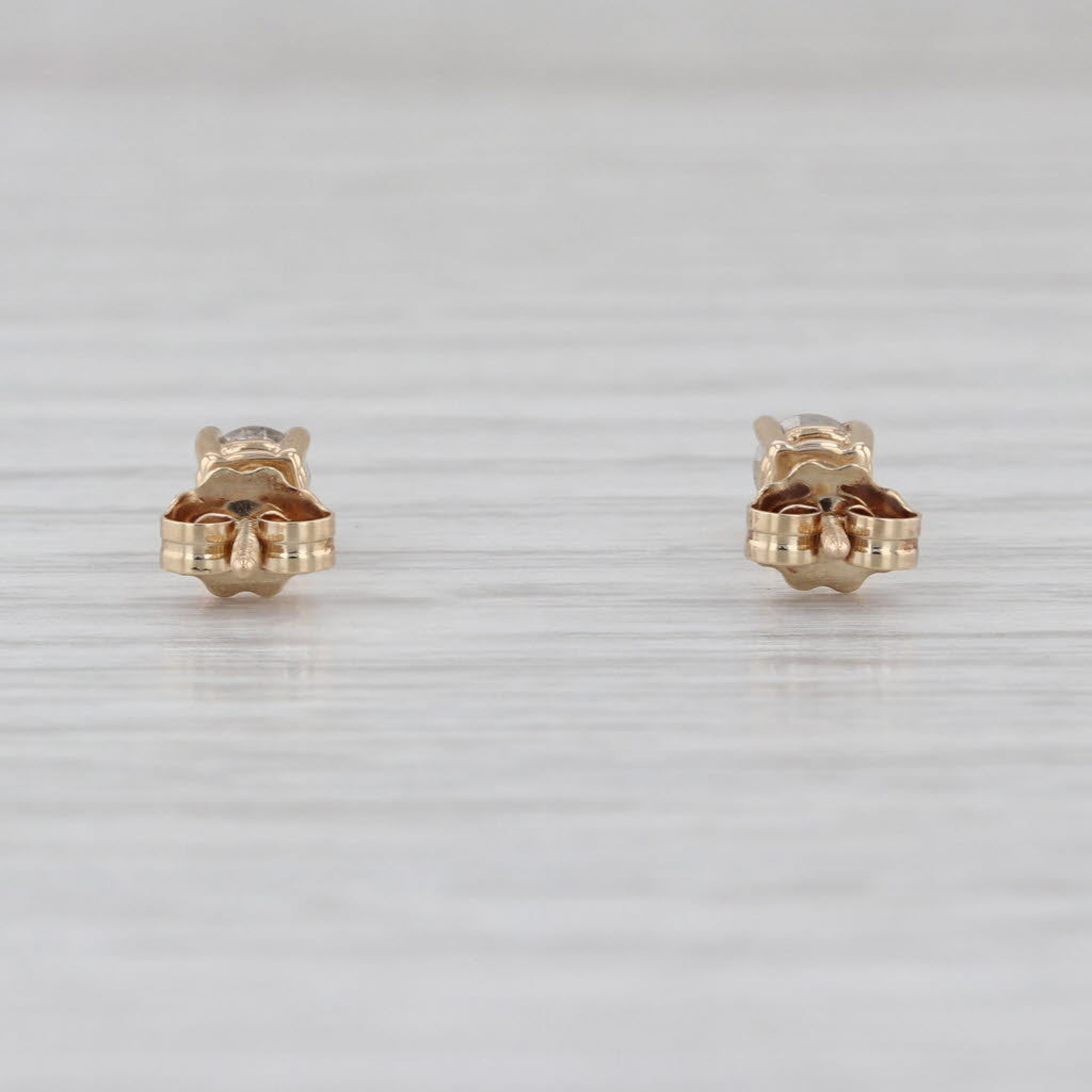 0.34ctw Diamond Stud Earrings 14k Yellow Gold Round Solitaire Studs
