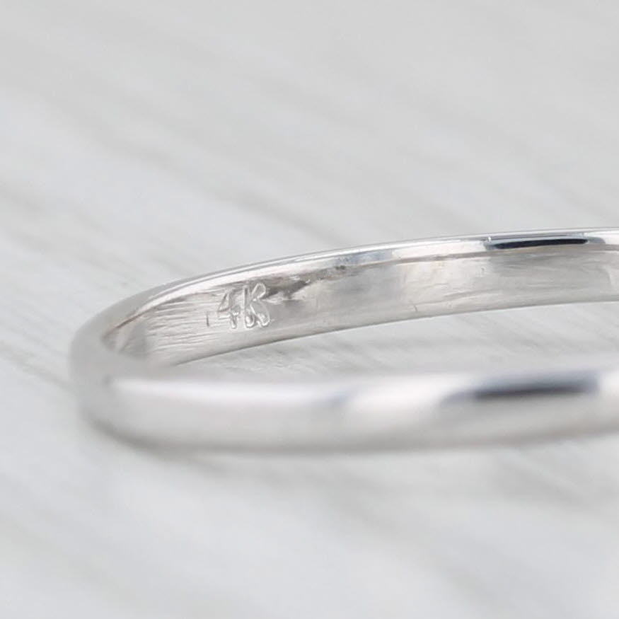 Light Gray 0.44ctw Emerald Cut Diamond Engagement Ring 14k White Gold Size 6.5