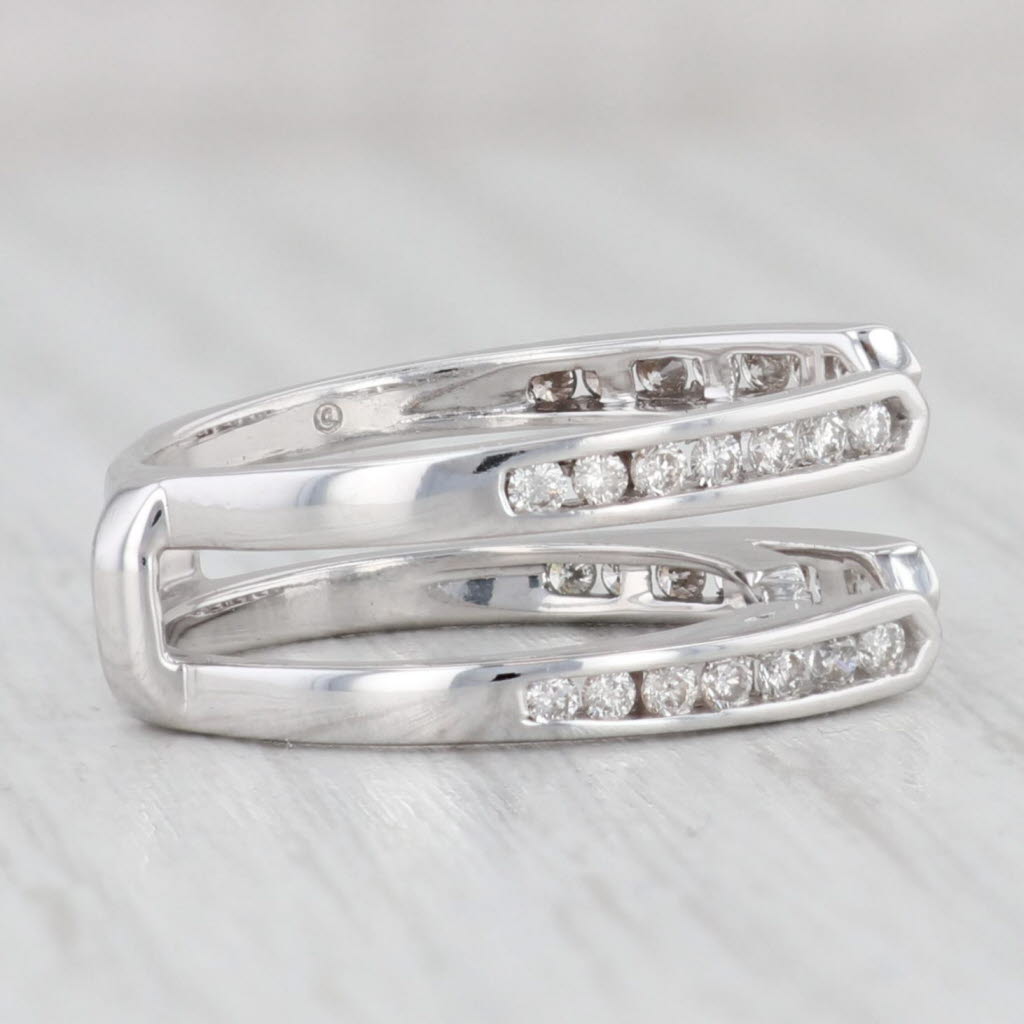 Light Gray 0.40ctw Diamond Ring Jacket Guard 14k White Gold Size 4.5 Wedding Band