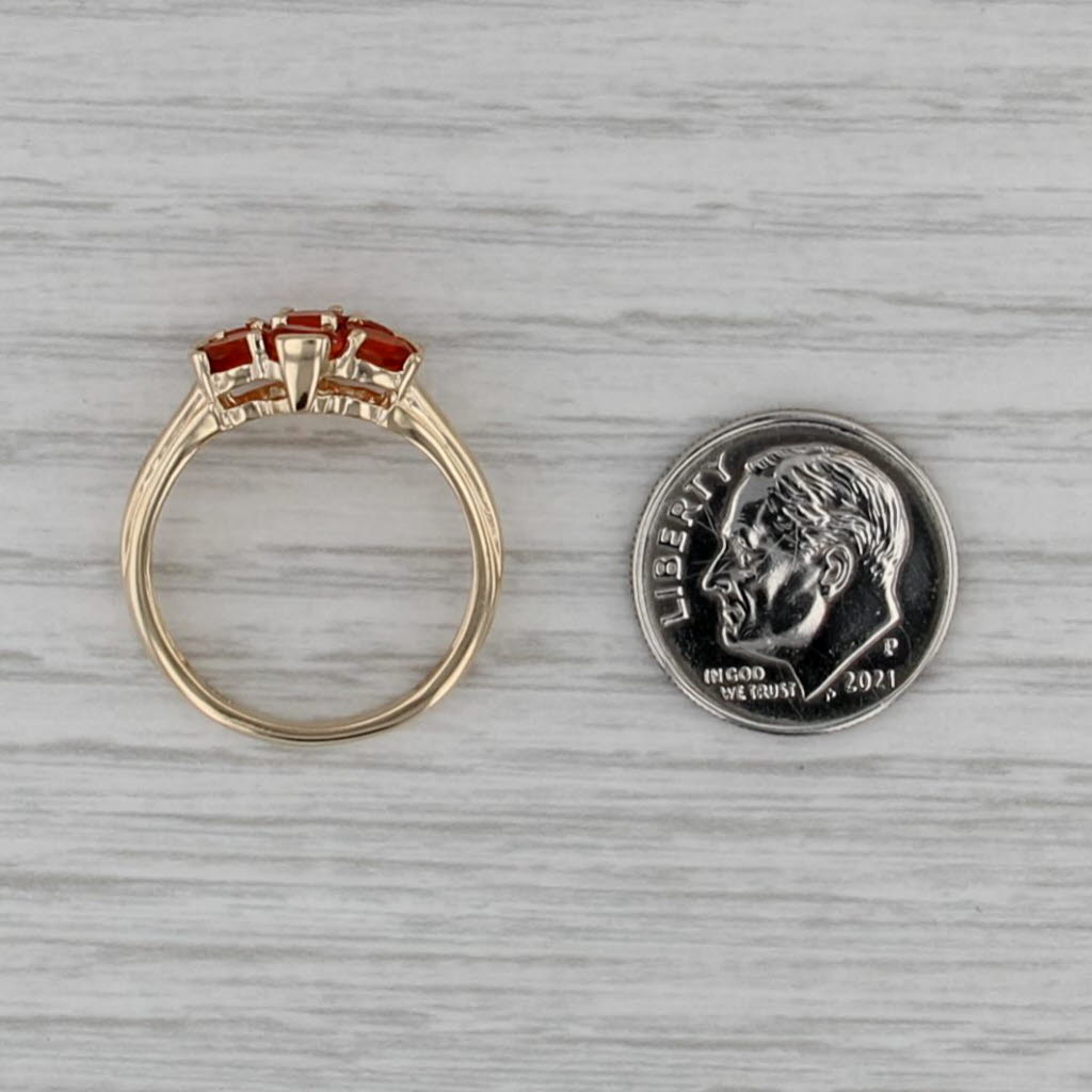 0.70ctw Fire Opal Cluster Ring 14k Yellow Gold Size 7