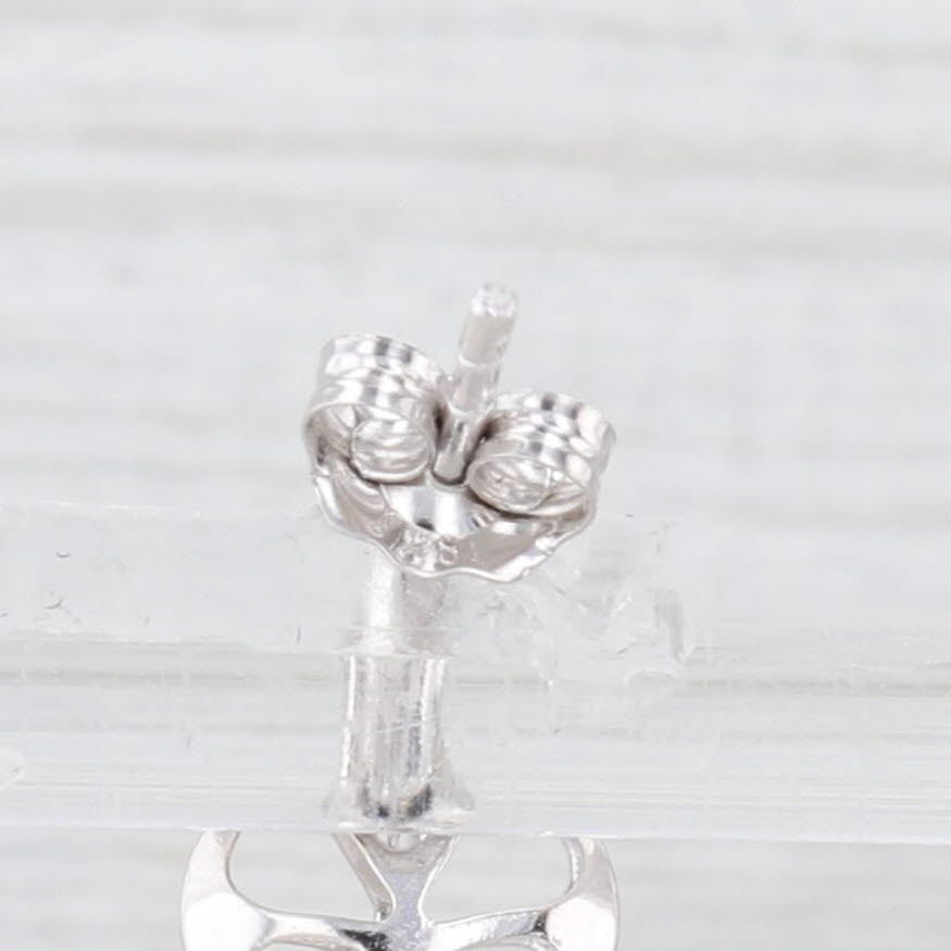 Light Gray Heart Dangle Earrings 18k White Gold Fringe