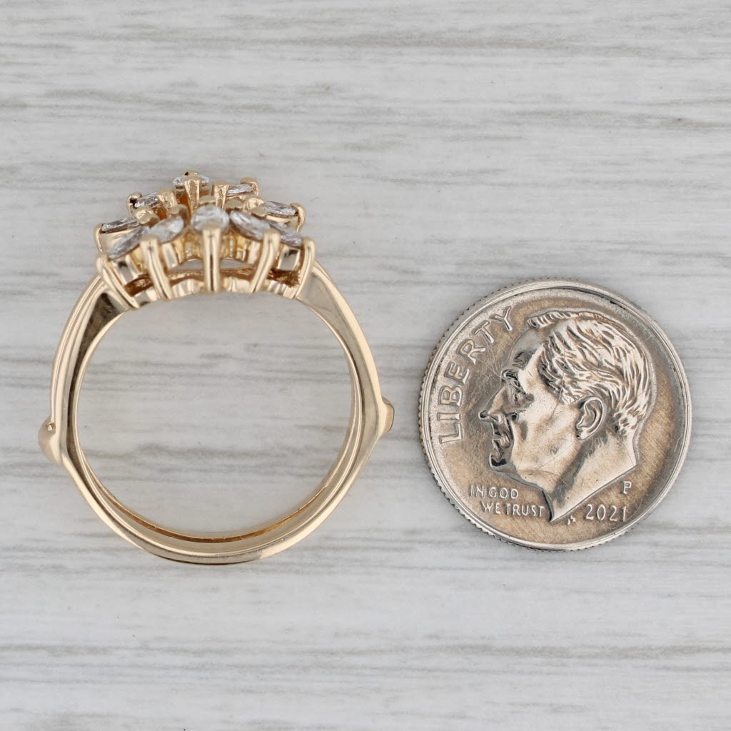 Gray 0.60ctw Diamond Ring Jacket Wrap 14k Yellow Gold Size 7.75 Wedding Band