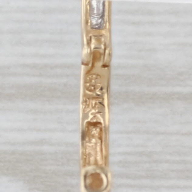 Small Diamond Hoop Huggie Earrings 14k Yellow Gold Hinged Snap Top Hoops