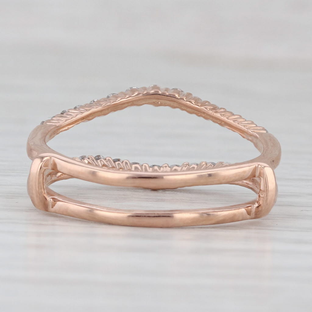 Light Gray 0.50ctw Diamond Ring Jacket Guard Wedding Band 14k Rose Gold Size 8.25