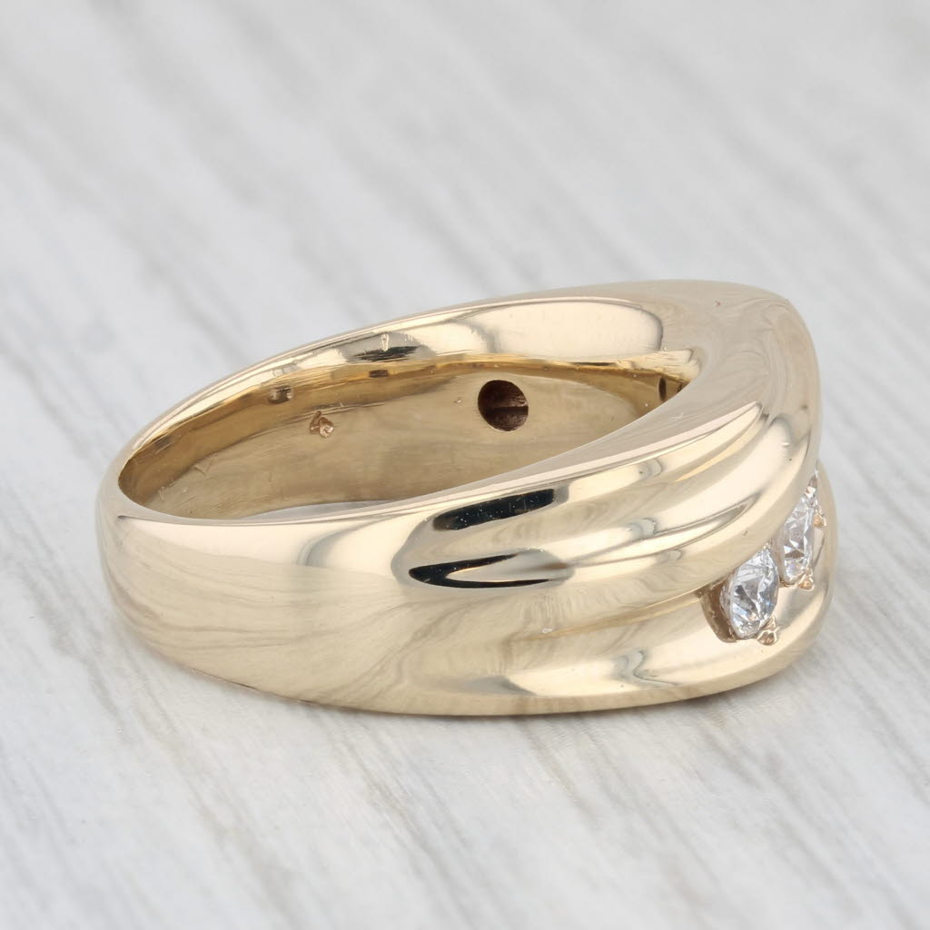 Light Gray 0.75ctw Diamond Men's Ring 14k Yellow Gold Size 9 Wedding Band