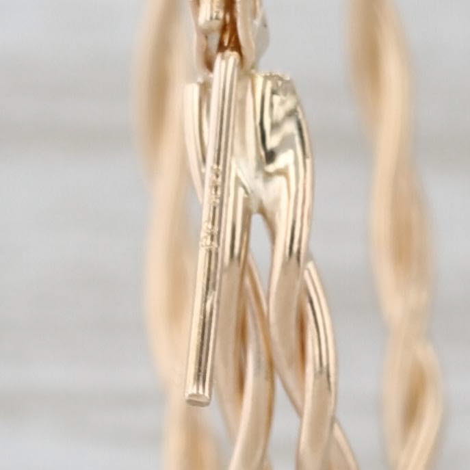Gray Woven Double Hoop Earrings 14k Yellow Gold Snap Top Round Hoops