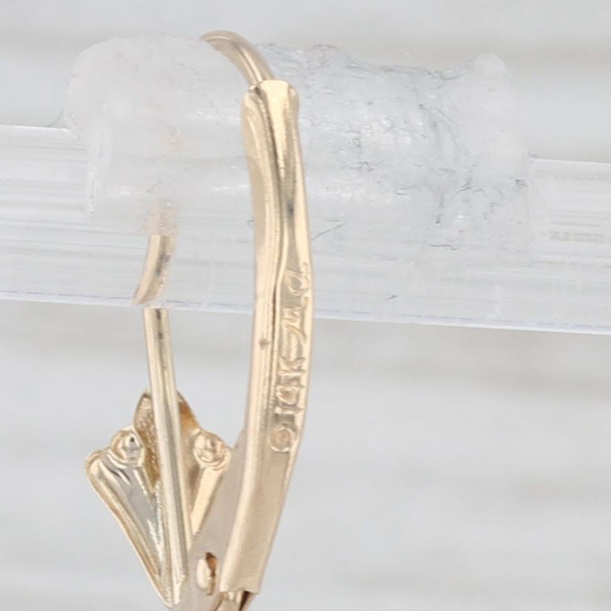 Light Gray Cherub Moon Star Dangle Earrings 14k Yellow White Gold Guardian Angel Drops
