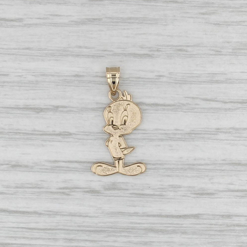Tweetie Bird Cartoon Bird Pendant 14k Yellow Gold WB Looney Tunes Collectible